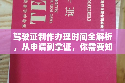 驻马店驾驶证制作办理时间全解析，从申请到拿证，你需要知道的一切