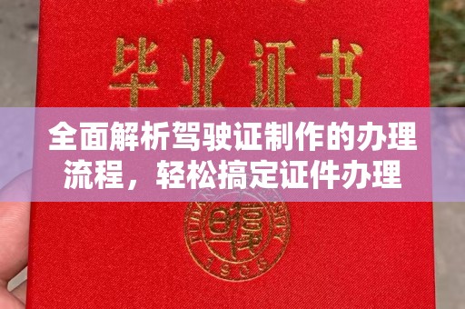 驻马店全面解析驾驶证制作的办理流程，轻松搞定证件办理