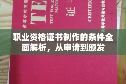 驻马店职业资格证书制作的条件全面解析，从申请到颁发