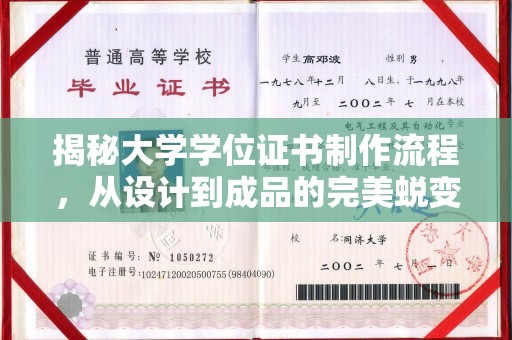 驻马店揭秘大学学位证书制作流程，从设计到成品的完美蜕变