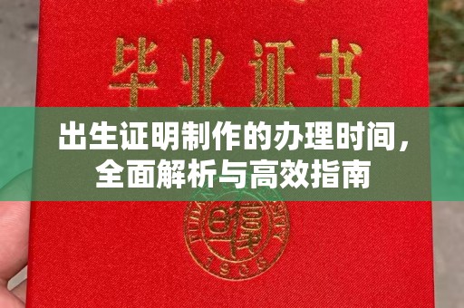 驻马店出生证明制作的办理时间，全面解析与高效指南
