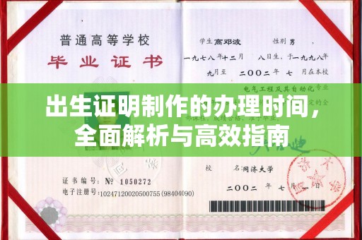 驻马店出生证明制作的办理时间，全面解析与高效指南