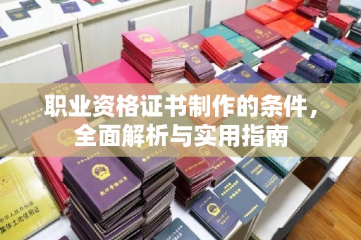 驻马店职业资格证书制作的条件，全面解析与实用指南