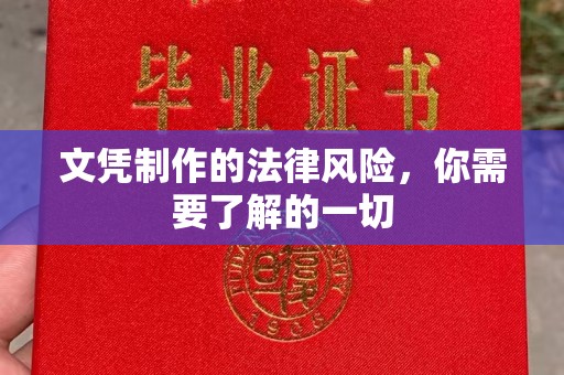 驻马店文凭制作的法律风险，你需要了解的一切
