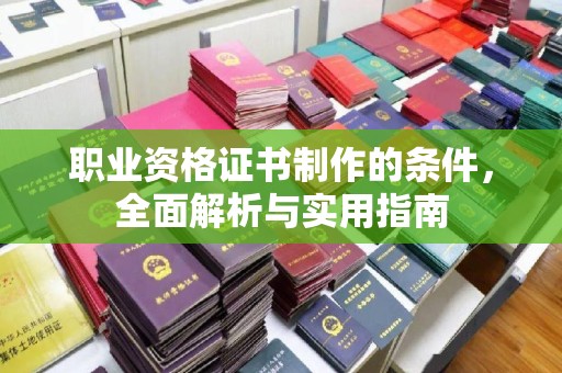 驻马店职业资格证书制作的条件，全面解析与实用指南